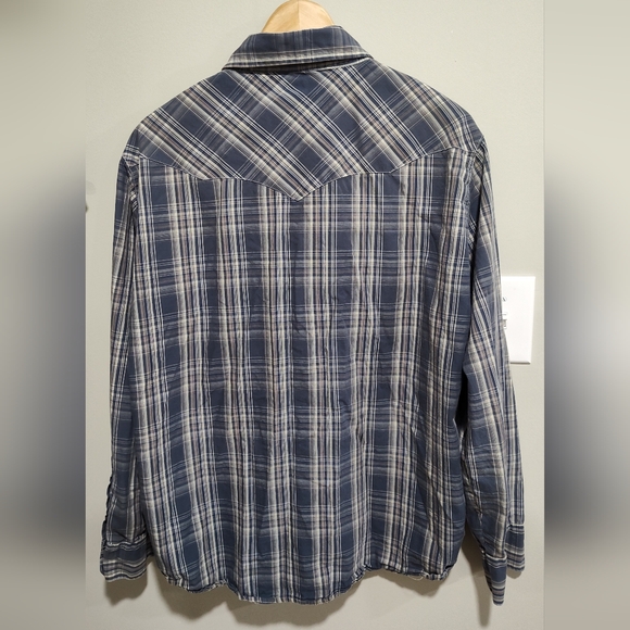 Vintage Urban Pipeline Men's Long Sleeve Button Up Plaid Metal Buttons Shirt XL - Picture 5 of 5